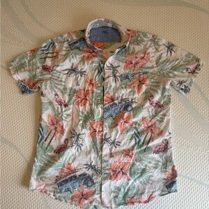 Izod Men's Floral and Palm Print Shirt